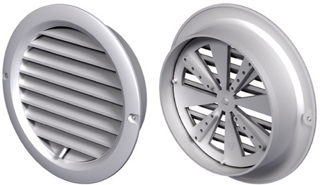 Kratka wentylacyjna okrągła regulowana z kołnierzem Ø 125 mm, biała