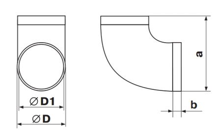 Kolano okrągłe 90°/ Ø100 mm,
