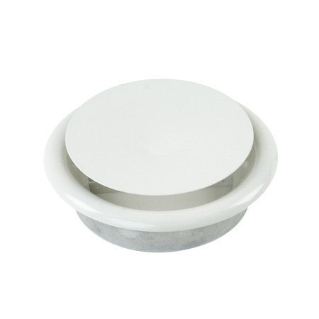 Anemostat nawiewny z ramką Ø 80 mm, biały-metal