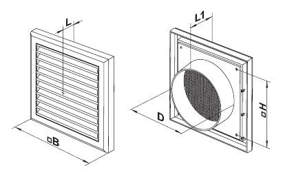 Kratka wentylacyjna 193x188 mm z siatką. 