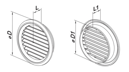 Kratka wentylacyjna okrągła z kołnierzem Ø 80mm, biała (opakowanie 2 szt.)