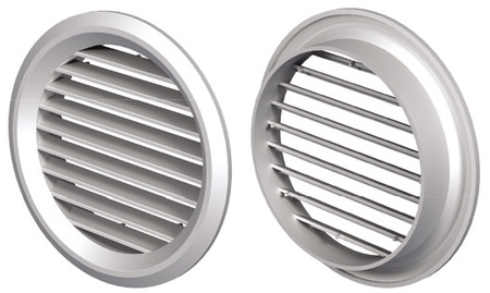 Kratka wentylacyjna okrągła z siatką i kołnierzem Ø 125 mm.