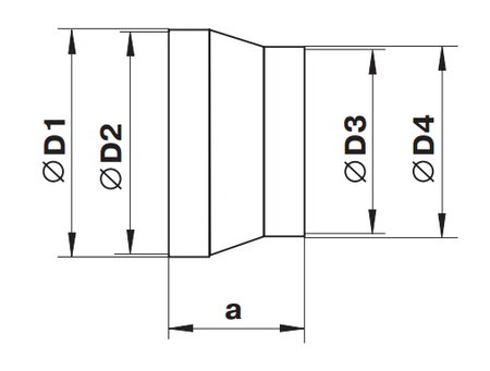 Redukcja okrągła Ø125 mm/100 mm.