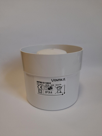 Cichy wentylator kanałowy  INTRO 100 VENTIKA 