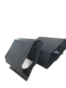 Czerpnia, wyrzutnia powietrza trapezowa  fi 160 antracyt z okapnikiem