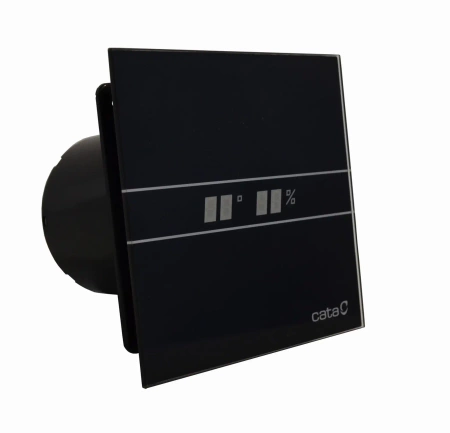 Inteligentny Wentylator łazienkowy CATA E120 GTH czarny LED czujnik wilgotności timer