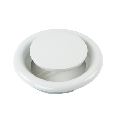 Anemostat wyciągowy z ramką Ø 125 mm, biały-metal