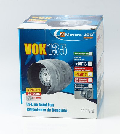 Wentylator kanałowy kominkowy VOK 120/100 do +150C
