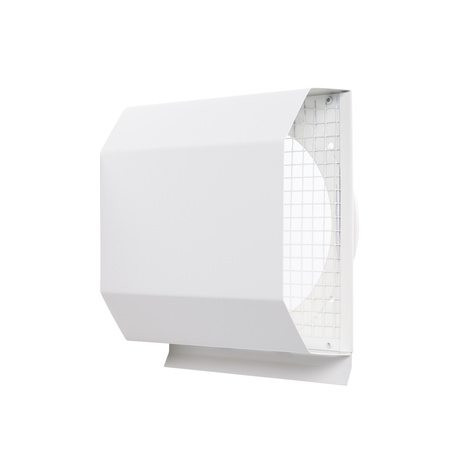 Czerpnia, wyrzutnia powietrza trapezowa  fi 160 biała z okapnikiem