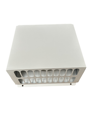 Czerpnia, wyrzutnia powietrza pionowa fi 160 biała z okapnikiem, kratka elewacyjna