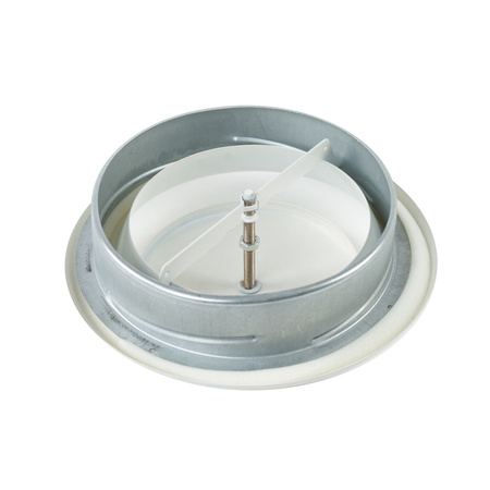 Anemostat wyciągowy z ramką Ø 160 mm, biały-metal