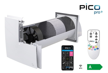 Rekuperator ścienny PICO PRO+60 z czujnikiem wilgotności i czujnikiem CO2 + WiFi 