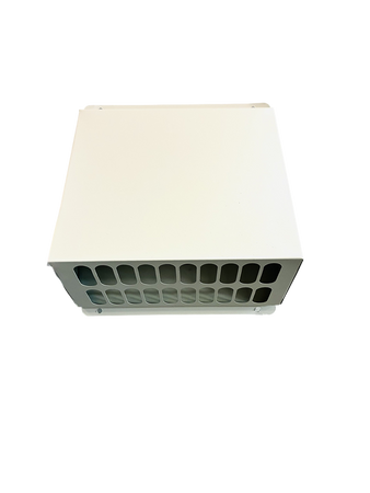 Czerpnia, wyrzutnia powietrza pionowa fi 160 biała z okapnikiem, kratka elewacyjna