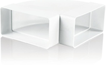 Kolano poziome 204x60 mm, 90 st., białe PCV