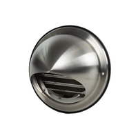 Czerpnia wyrzutnia ścienna okrągła Ø160 z okapnikiem stal nierdzewna.